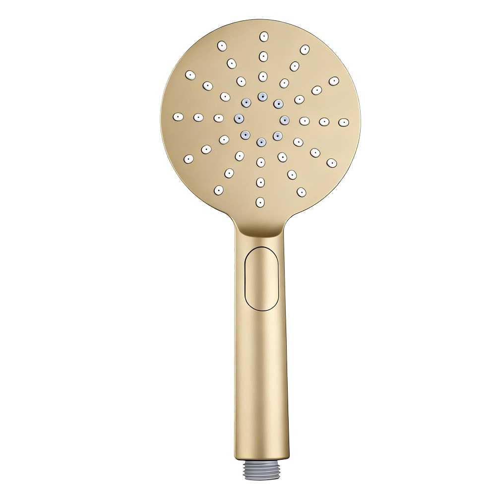 Round 3 Functions Light Brushed Brass ABS Handheld Shower 1 Round 3 Functions Light Brushed Brass ABS Handheld Shower