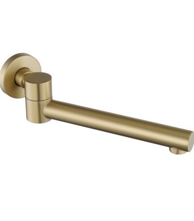 Round Light Brushed Brass Bathtub/Basin Swivel Wall Spout