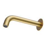 LUCID PIN Series 180mm Round Light Brushed Brass Bathtub/Basin Wall Spout (60mm Flat Cover Plate)