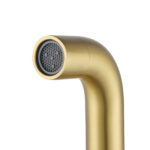 LUCID PIN Series 180mm Round Light Brushed Brass Bathtub/Basin Wall Spout (60mm Flat Cover Plate)