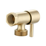 Bathroom Round Light Brushed Brass 1/4 Turn Washing Machine Stop Tap(One Piece)