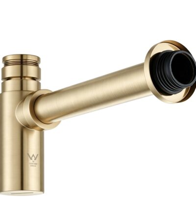 Round Light Brushed Brass Bottle Trap G1 1/2"