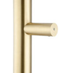 Round Vertical Light Brushed Brass Electric Heated Towel Rack Single Bar(with Timer)