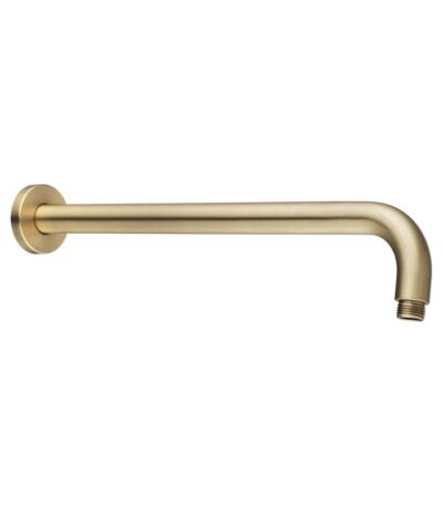 400mm Light Brushed Brass Wall Shower Arm