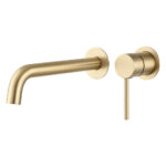 LUCID PIN Series Light Brushed Brass Spout Mixer Trim Kit Only With Separate 60mm Cover Plate (match CLPS)
