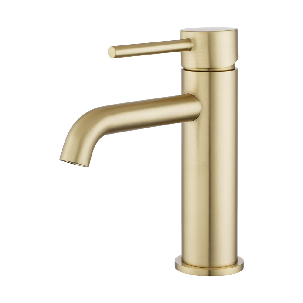LUCID PIN - Light Brushed Brass Basin Mixer 1 LUCID PIN - Light Brushed Brass Basin Mixer