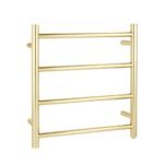 Light Brushed Brass Heated Towel Rack 4 Bars