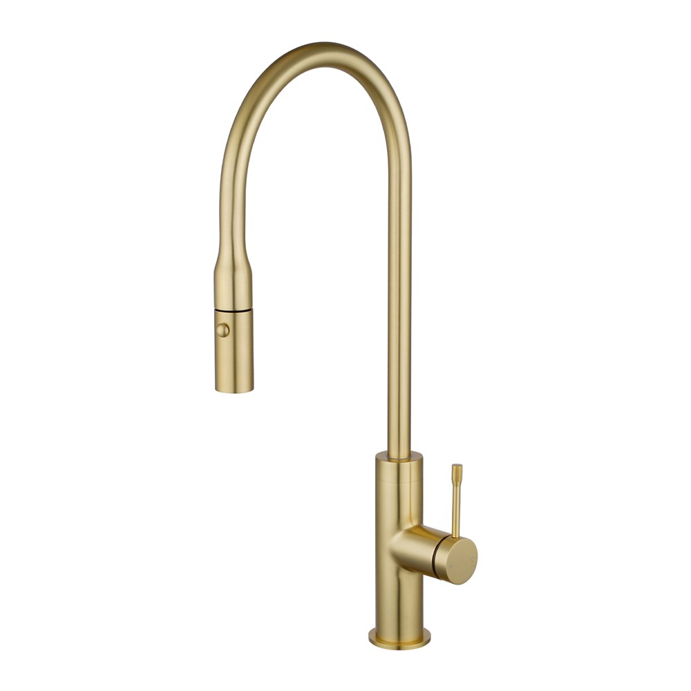 Light Brushed Brass Pull Out Kitchen Mixer 1 Light Brushed Brass Pull Out Kitchen Mixer