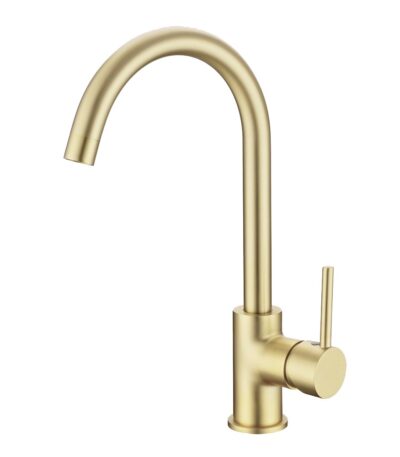 Light Brushed Brass Standard Kitchen Mixer