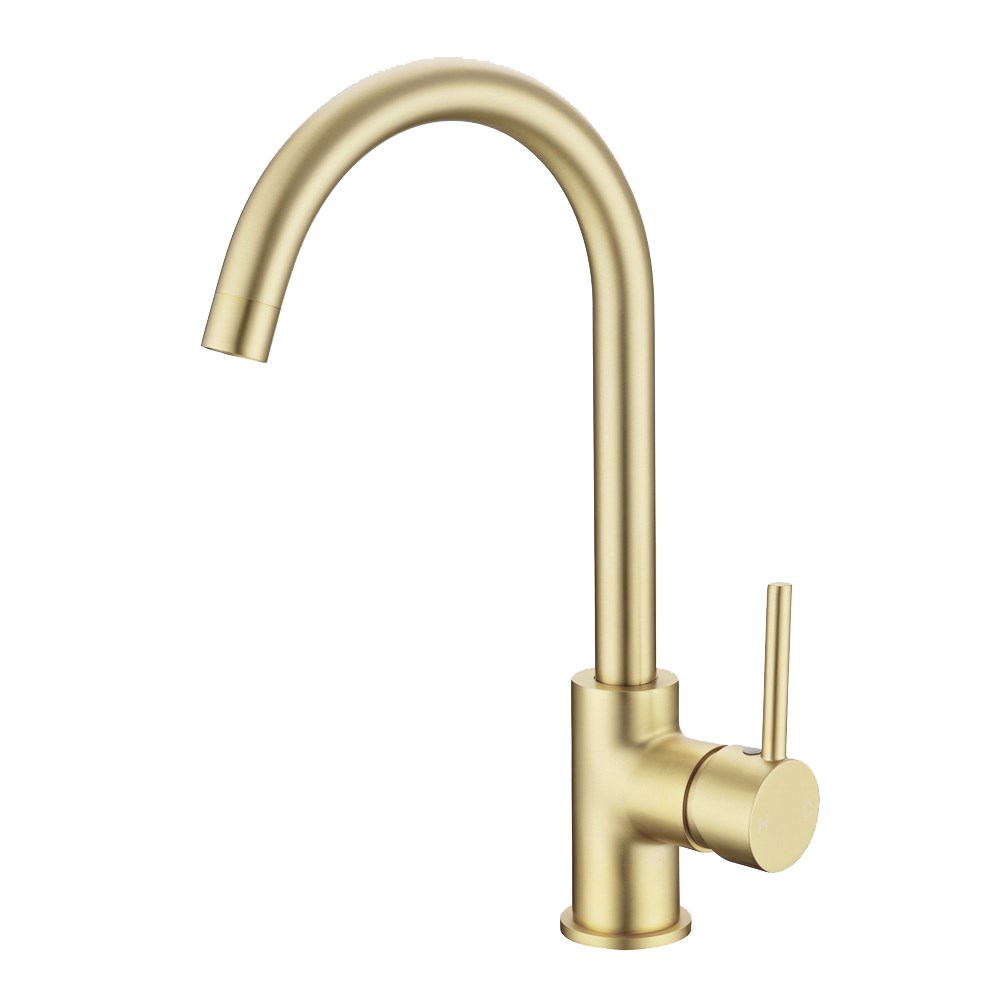 Light Brushed Brass Standard Kitchen Mixer 1 Light Brushed Brass Standard Kitchen Mixer