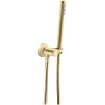 Light Brushed Brass Shower Rail with Handheld Shower