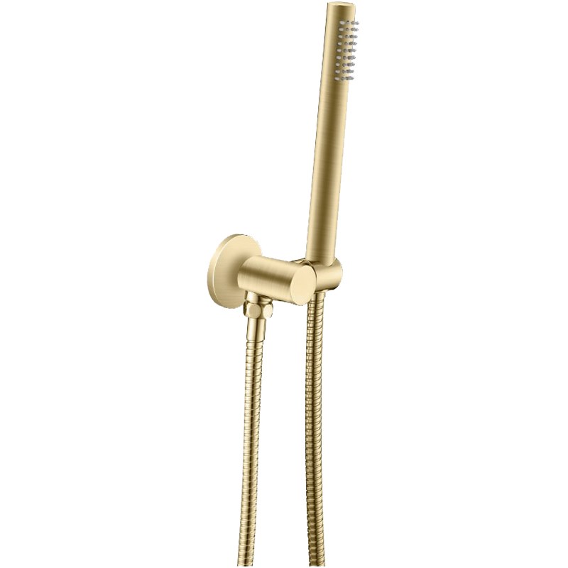 Light Brushed Brass Shower Rail with Handheld Shower 1 Light Brushed Brass Shower Rail with Handheld Shower