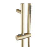 Light Brushed Brass Shower Rail with Handheld Shower