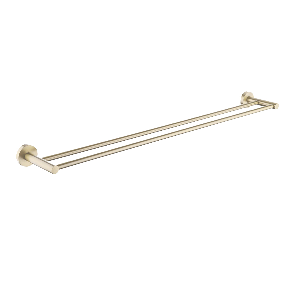LUCID PIN - Light Brused Brass Cuttable Double Towel Rail 1 LUCID PIN - Light Brused Brass Cuttable Double Towel Rail