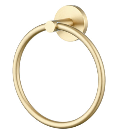 LUCID PIN Series Round Light Brushed Brass Towel Ring
