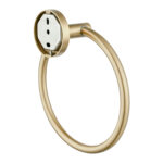 LUCID PIN Series Round Light Brushed Brass Towel Ring