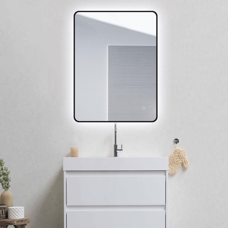 810x610mm Matte Black Framed LED Mirror 1 810x610mm Matte Black Framed LED Mirror