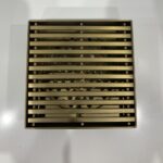 115x115x30mm Brushed Brass Grill Floor Drain