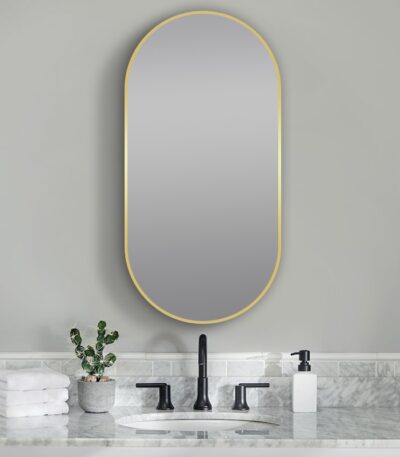 500x1000mm Matte Brushed Gold Framed Mirror