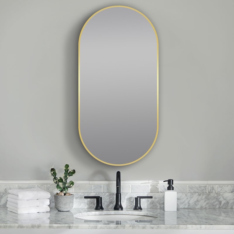 500x1000mm Matte Brushed Gold Framed Mirror 1 500x1000mm Matte Brushed Gold Framed Mirror