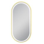 500x1000mm Matte Brushed Gold Framed LED Dressing Mirror