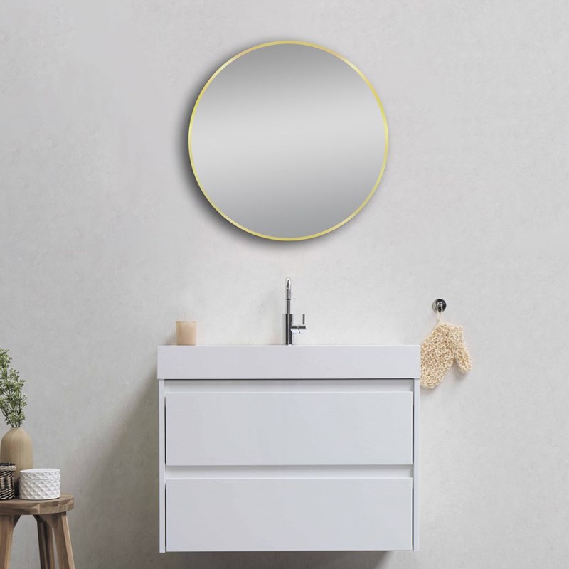 800mm Matte Brushed Gold Framed Mirror 1 800mm Matte Brushed Gold Framed Mirror