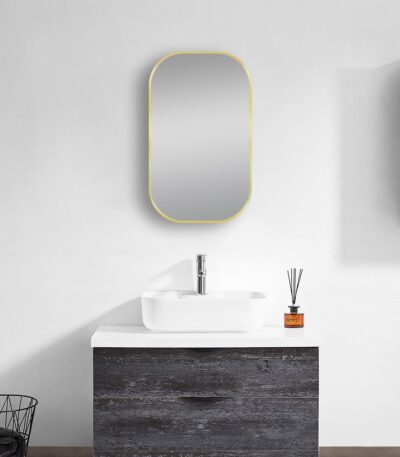 600x900mm Matte Brushed Gold Framed Mirror