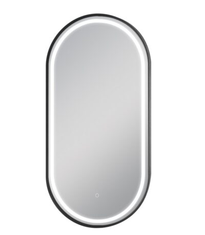 500x1000mm Matte Black Framed LED Dressing Mirror