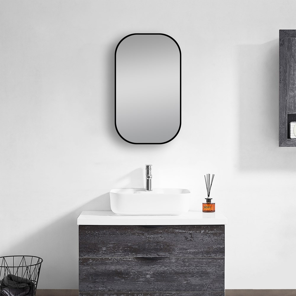 450x750mm Matte Black Framed Mirror 1 450x750mm Matte Black Framed Mirror