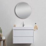 700mm Matte Brushed Nickel Framed Mirror