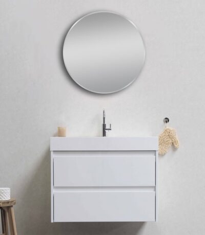 600mm Matte Brushed Nickel Framed Mirror