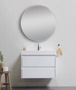 800mm Matte Brushed Nickel Framed Mirror