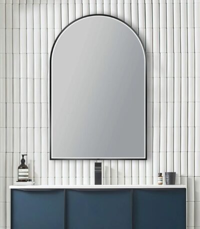 600x900mm Matte Black Framed LED Mirror