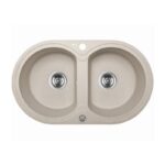 470x780x204mm Beige Granite Double Bowl Kitchen Sink