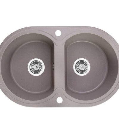 470x780x204mm Grey Granite Double Bowl Kitchen Sink