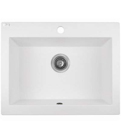 490x580x220mm White Granite Single Bowl Kitchen Sink