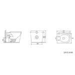 London99 520*365*410mm Gloss White Rimless Flushing Wall Faced Floor Pan