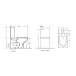 LONDON 620*370*820mm Gloss White Rimless Flushing Back to Wall Two-piece Toilet Suite