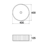 400x400x125mm Gloss White Above Counter Basin