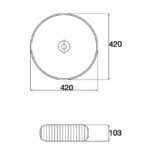 420x420x125mm Matte White Above Counter Basin
