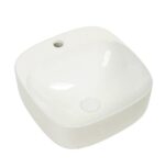420*420*155mm Gloss White Wall Hung Basin(32mm Nonverflow+1 Tap Hole)