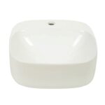 420*420*155mm Gloss White Wall Hung Basin(32mm Nonverflow+1 Tap Hole)
