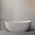 1500*800*650mm Layla Super Slim Edge Matte White Freestanding Bathtub(Pop-up Waste & Plug included)