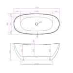 1700*800*650mm Layla Super Slim Edge Matte White Freestanding Bathtub(Pop-up Waste & Plug included)