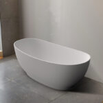 1500*800*650mm Layla Super Slim Edge Matte White Freestanding Bathtub(Pop-up Waste & Plug included)