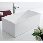1500*700*580mm Lotus Gloss White Freestanding Bathtub(Non overflow,Pop-up waste & Plug included)