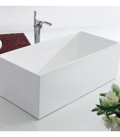 1500*700*580mm Lotus Gloss White Freestanding Bathtub(Non overflow,Pop-up waste & Plug included)