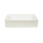 500*340*130mm Gloss White with Fluted Design Above Counter Basin(32mm Nonoverflow)