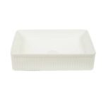 500*340*130mm Gloss White with Fluted Design Above Counter Basin(32mm Nonoverflow)