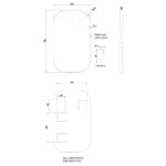 450x750mm Matte Brushed Gold Framed Mirror